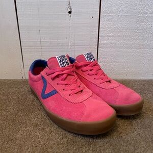 Vans Hot Pink Canvas Low-Top with Navy Logo Tag